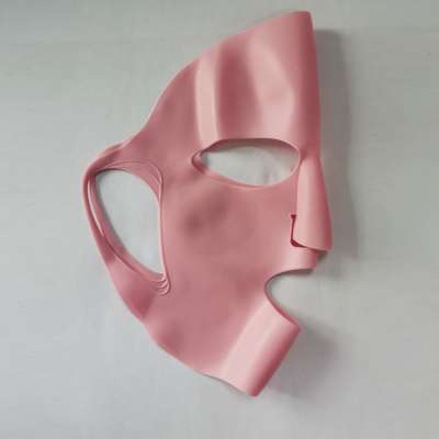 Silicone face mask realistic red pink face mask with logo