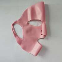 Silicone face mask realistic red pink face mask with logo